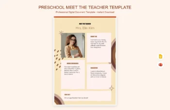 Preschool Meet The Teacher Template product preview thumbnail