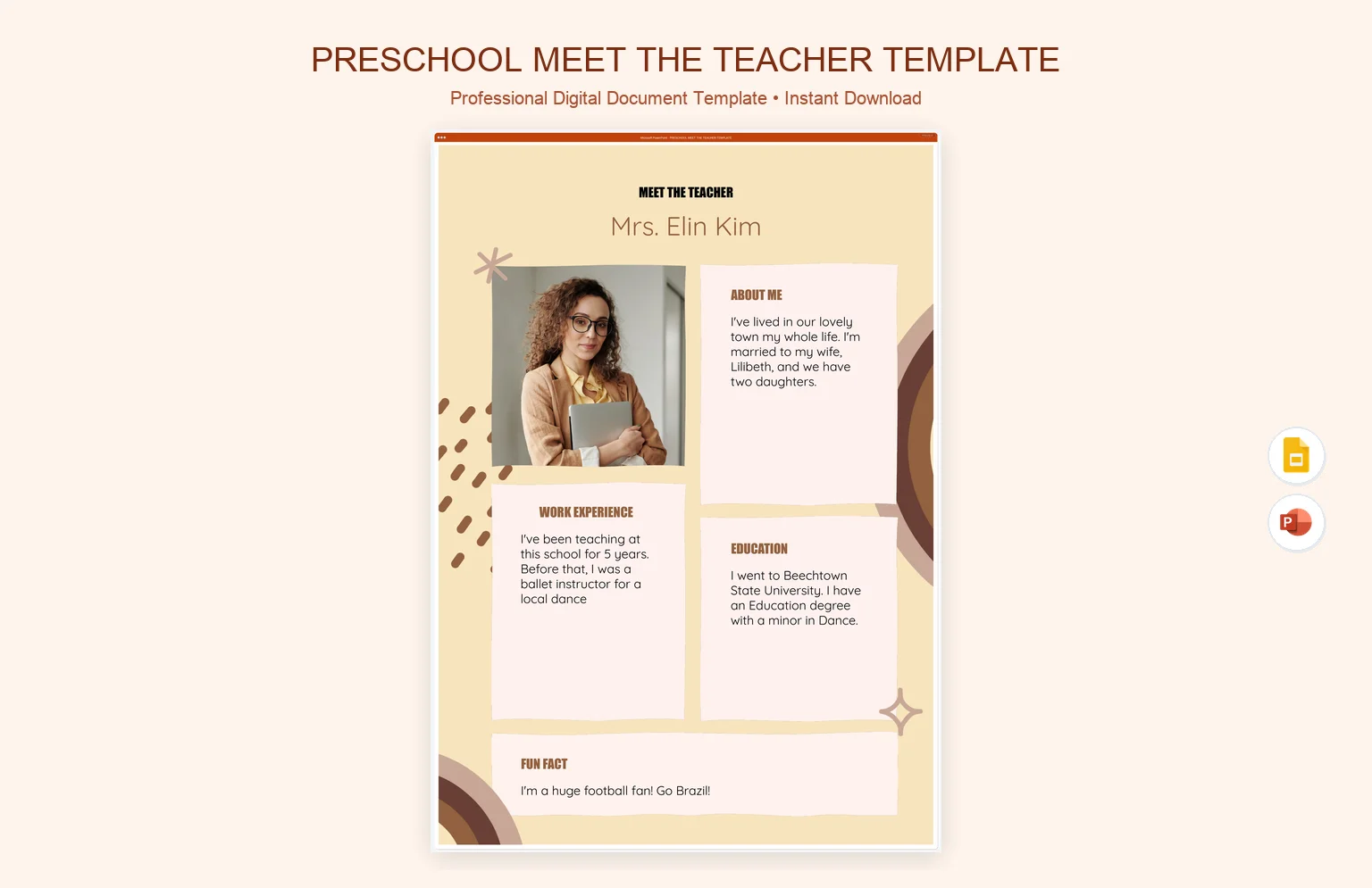 Preschool Meet The Teacher Template product preview thumbnail