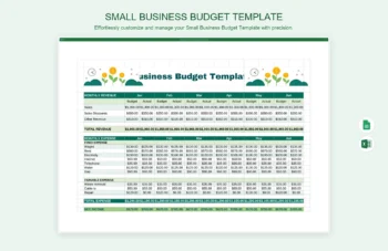 Small Business Budget Template product preview thumbnail