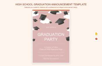 High School Graduation Announcement Template product preview thumbnail
