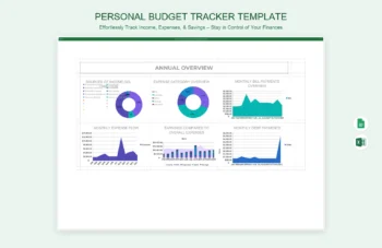 Personal Budget Tracker Template product preview thumbnail