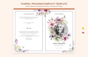 Funeral Program Pamphlet Template product preview thumbnail