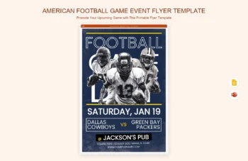 American Football Game Event Flyer Template product preview thumbnail