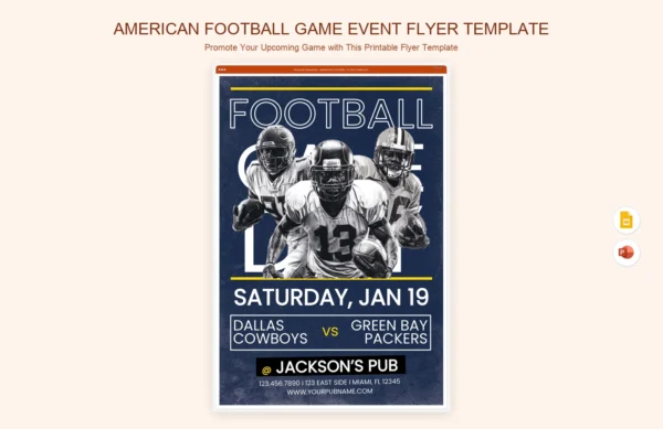 American Football Game Event Flyer Template