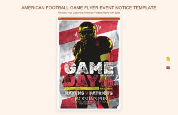 American Football Game Flyer Event Notice Template product preview thumbnail