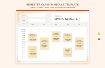 Semester Class Schedule Template product preview thumbnail