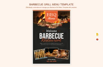Barbecue Grill Menu Template product preview thumbnail