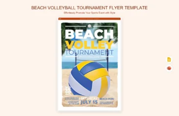 Beach Volleyball Tournament Flyer Template product preview thumbnail