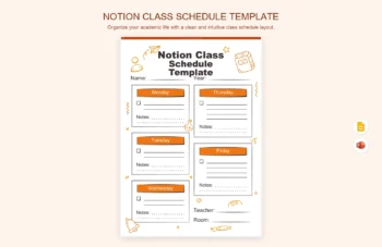 Notion Class Schedule Template product preview thumbnail
