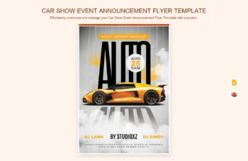 Car Show Event Announcement Flyer Template product preview thumbnail