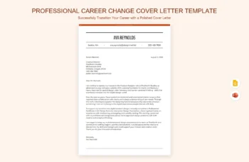 Professional Career Change Cover Letter Template product preview thumbnail