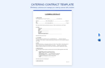 Catering Contract Template product preview thumbnail