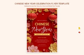 Chinese New Year Celebration Flyer Template product preview thumbnail