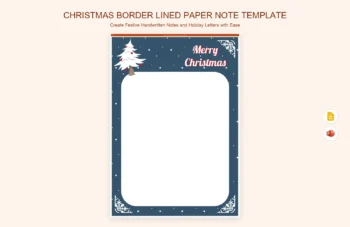 Christmas Border Lined Paper Note Template product preview thumbnail