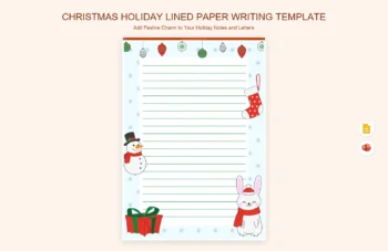 Christmas Holiday Lined Paper Writing Template product preview thumbnail