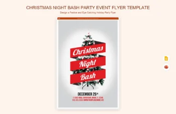 Christmas Night Bash Party Event Flyer Template product preview thumbnail