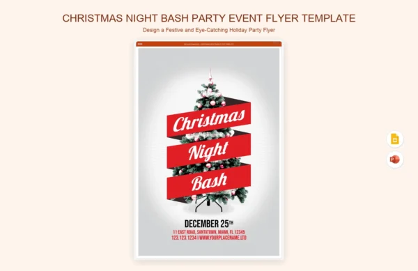 Christmas Night Bash Flyer Template | Holiday Event Notice