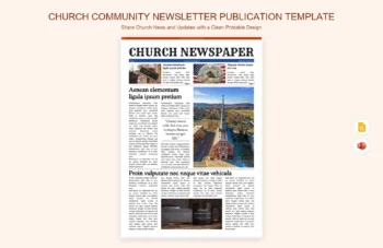 Church Community Newsletter Publication Template product preview thumbnail