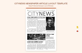CityNews Newspaper Article Layout Template product preview thumbnail