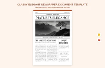 Classy Elegant Newspaper Document Template product preview thumbnail