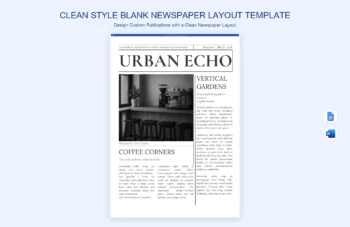 Clean Style Blank Newspaper Layout Template product preview thumbnail