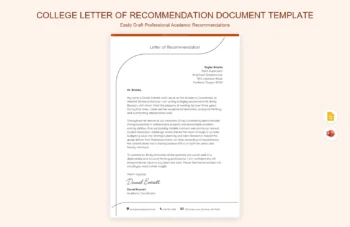 College Letter Of Recommendation Document Template product preview thumbnail