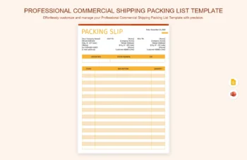 Professional Commercial Shipping Packing List Template product preview thumbnail