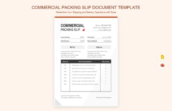Commercial Packing Slip Document Template product preview thumbnail
