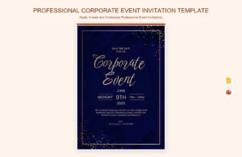 Professional Corporate Event Invitation Template product preview thumbnail