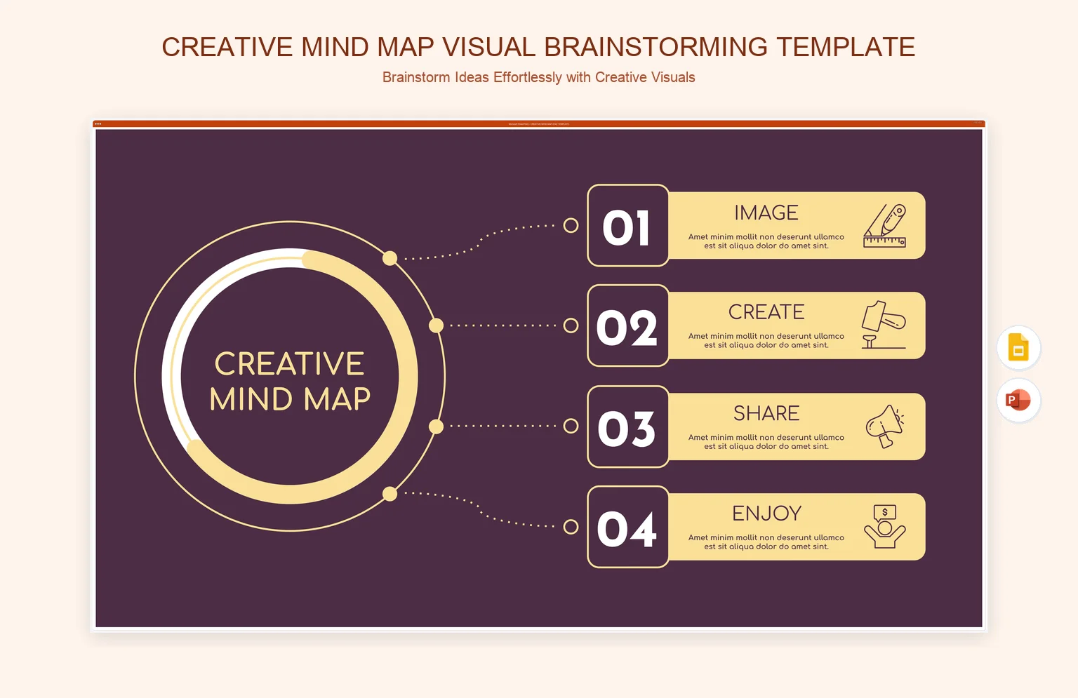 Creative Mind Map Visual Brainstorming Template product preview thumbnail