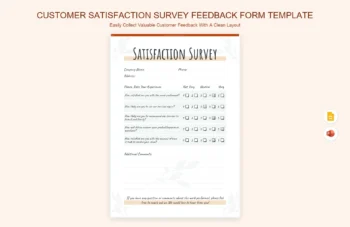 Customer Satisfaction Survey Feedback Form Template product preview thumbnail