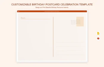 Customizable Birthday Postcard Celebration Template product preview thumbnail