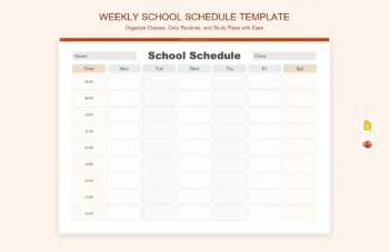 Weekly School Schedule Template product preview thumbnail