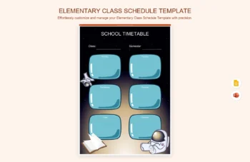 Elementary Class Schedule Template product preview thumbnail
