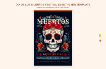 Dia De Los Muertos Festival Event Flyer Template product preview thumbnail