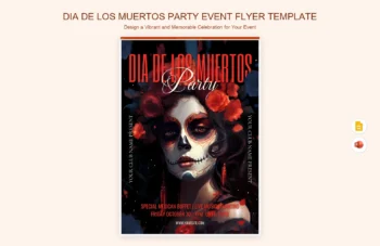 Dia De Los Muertos Party Event Flyer Template product preview thumbnail