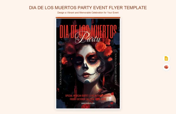 Dia De Los Muertos Party Event Flyer Template | ReadymadeFiles