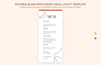 Editable Blank Restaurant Menu Layout Template product preview thumbnail