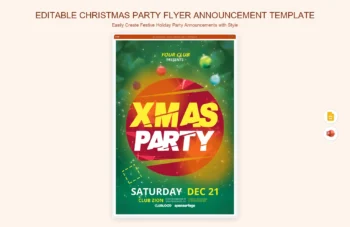 Editable Christmas Party Flyer Announcement Template product preview thumbnail