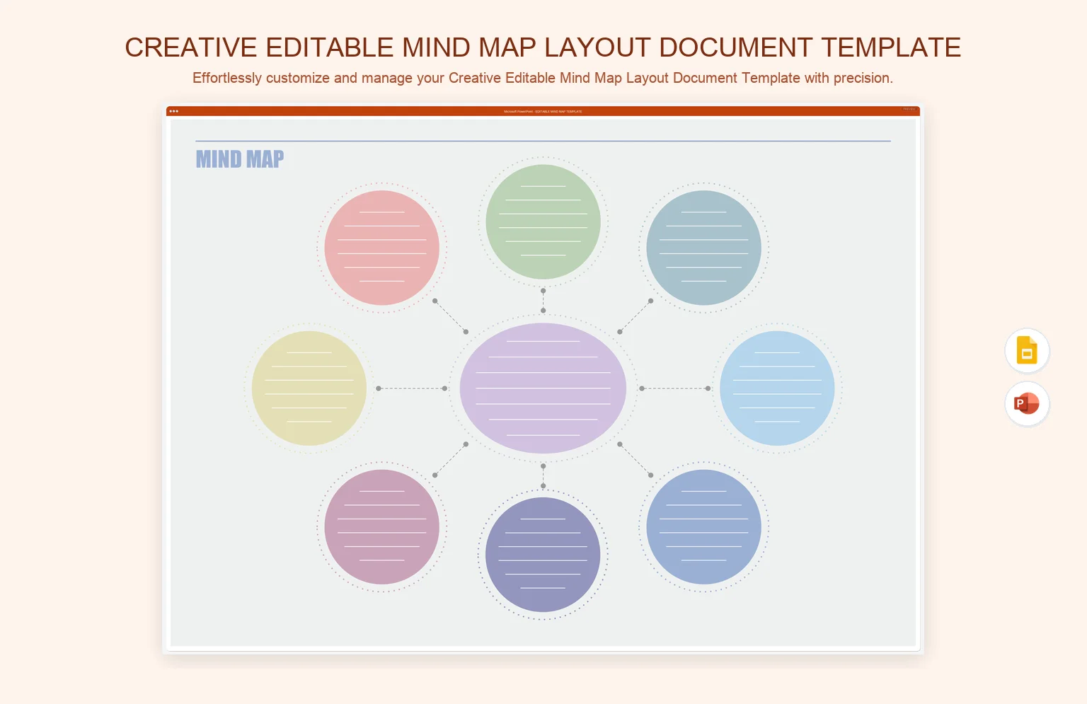 Creative Editable Mind Map Layout Document Template product preview thumbnail