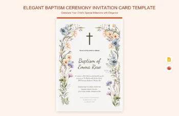 Elegant Baptism Ceremony Invitation Card Template product preview thumbnail