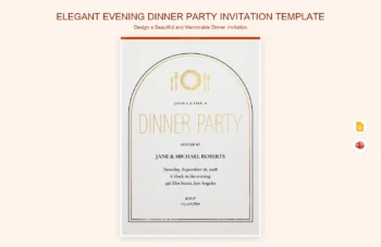 Elegant Evening Dinner Party Invitation Template product preview thumbnail