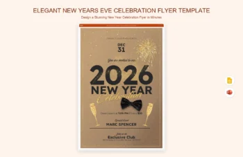 Elegant New Years Eve Celebration Flyer Template product preview thumbnail