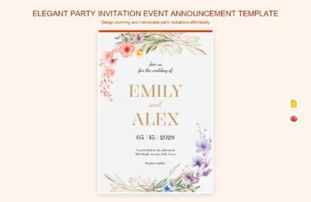Elegant Party Invitation Event Announcement Template product preview thumbnail