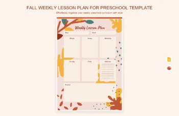 Weekly Lesson Plan For Preschool Classroom Template product preview thumbnail