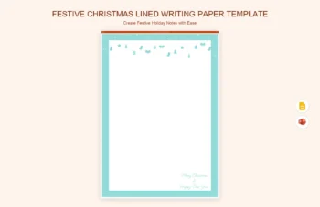 Festive Christmas Lined Writing Paper Template product preview thumbnail