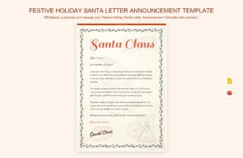 Festive Holiday Santa Letter Announcement Template product preview thumbnail