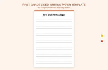 First Grade Lined Writing Paper Template product preview thumbnail