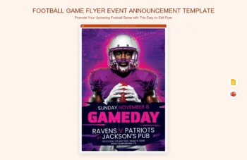 Football Game Flyer Event Announcement Template product preview thumbnail
