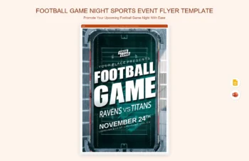 Football Game Night Sports Event Flyer Template product preview thumbnail